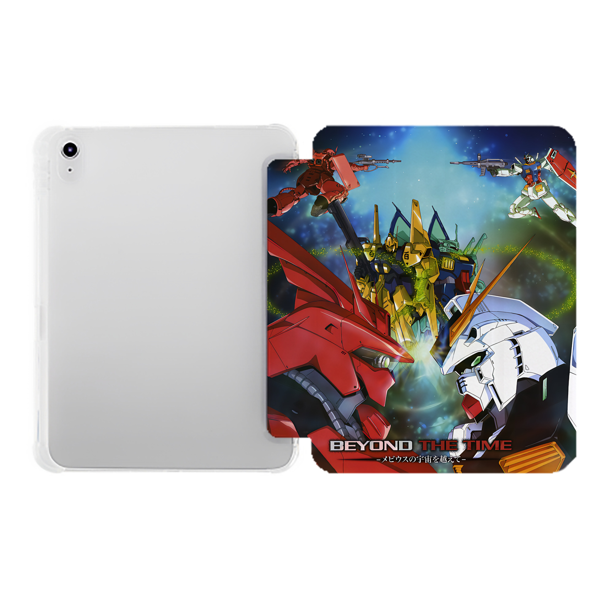 （画像用） 機動戦士ガンダム Mobile Suit Gundam IPad ケース ペン収納付き 三つ折りスタンド PUレザー×シリコン 対応機種9.5/10.5/10.9インチ